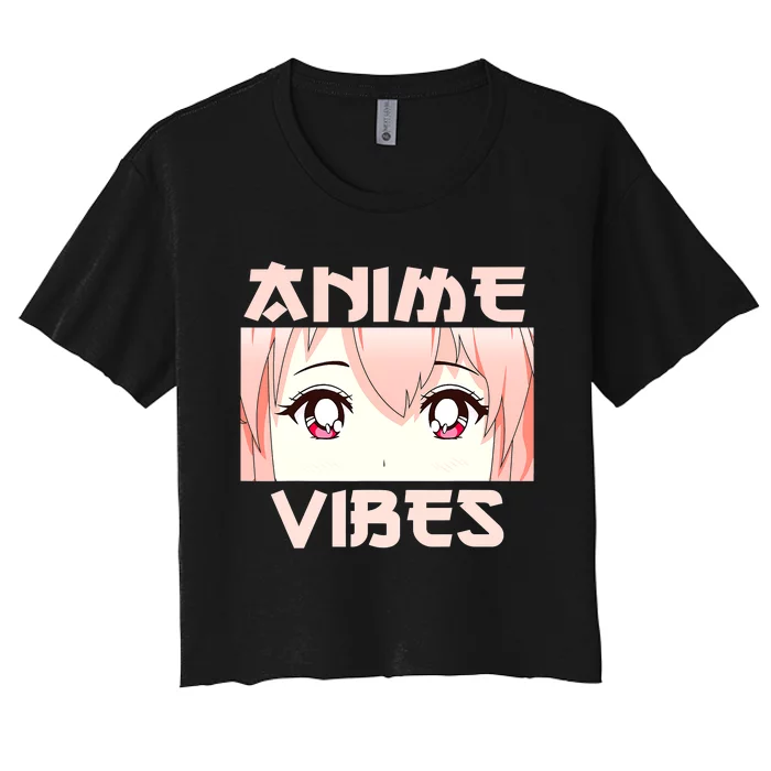 Anime Vibes Kawaii Japanese Otaku Teens Girls Women's Crop Top Tee