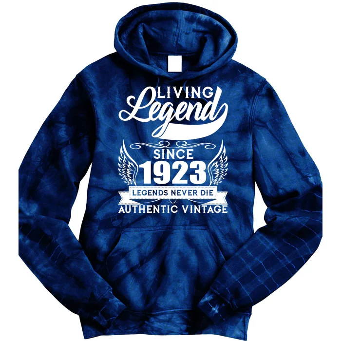 Authentic Vintage Living Legend Since 1923 Legends Never Die 100th Birthday Tie Dye Hoodie