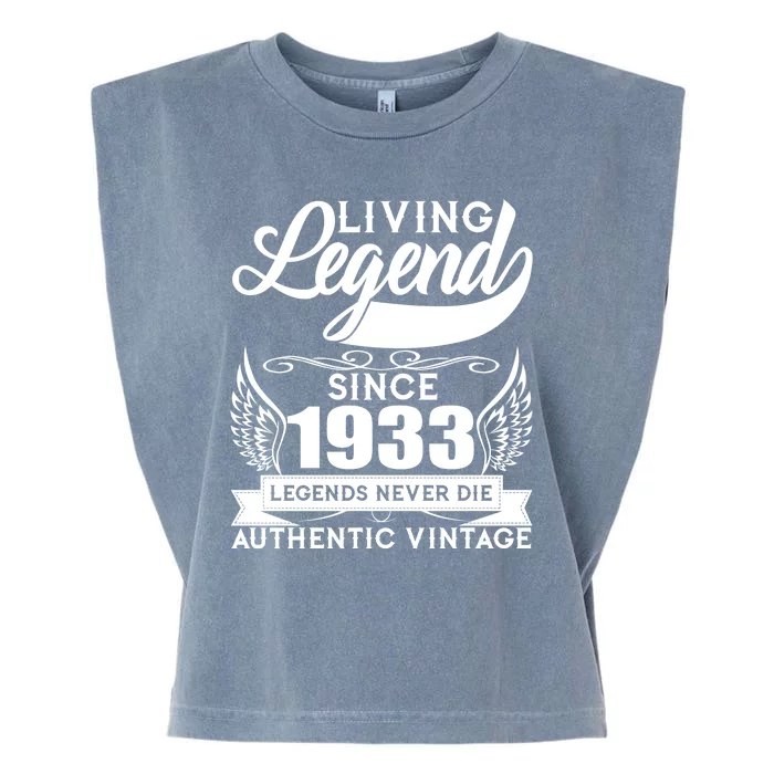 Authentic Vintage Living Legend Since 1933 Legends Never Die 90th Birthday Garment-Dyed Women's Muscle Tee