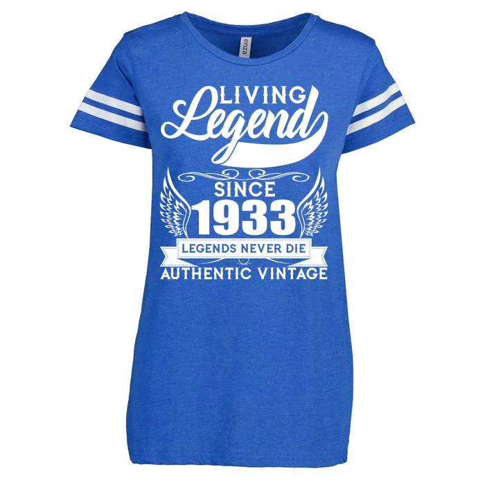 Authentic Vintage Living Legend Since 1933 Legends Never Die 90th Birthday Enza Ladies Jersey Football T-Shirt