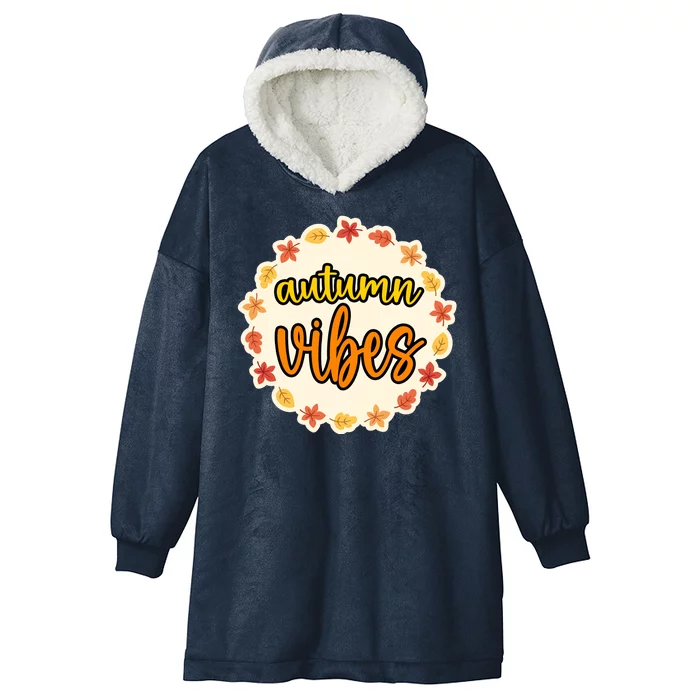 Autumn Vibes Leaf Season Hooded Wearable Blanket