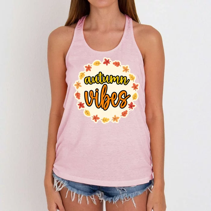 Autumn Vibes Leaf Season Women's Knotted Racerback Tank