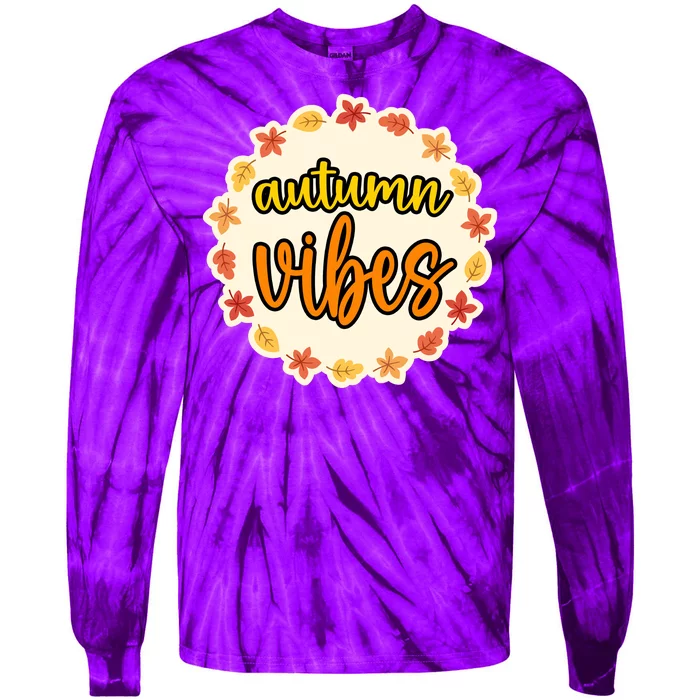 Autumn Vibes Leaf Season Tie-Dye Long Sleeve Shirt