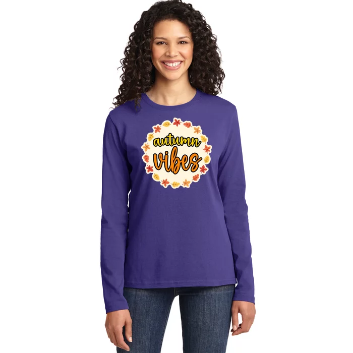 Autumn Vibes Leaf Season Ladies Long Sleeve Shirt