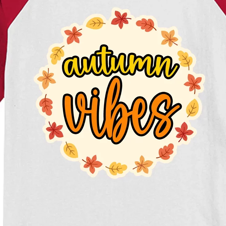 Autumn Vibes Leaf Season Kids Colorblock Raglan Jersey