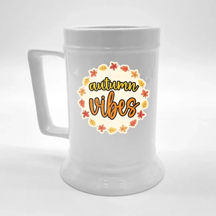 Autumn Vibes Leaf Season Front & Back Beer Stein