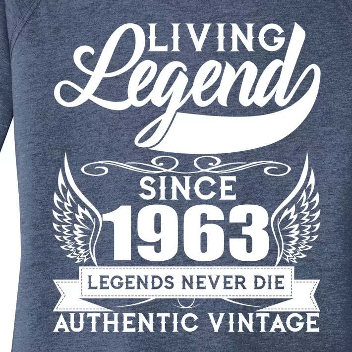 Authentic Vintage Living Legend Since 1963 Legends Never Die 60th Birthday Women's Perfect Tri Tunic Long Sleeve Shirt