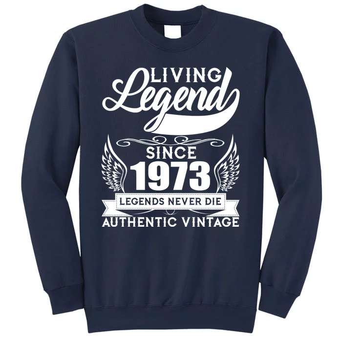 Authentic Vintage Living Legend Since 1973 Legends Never Die 50th Birthday Sweatshirt