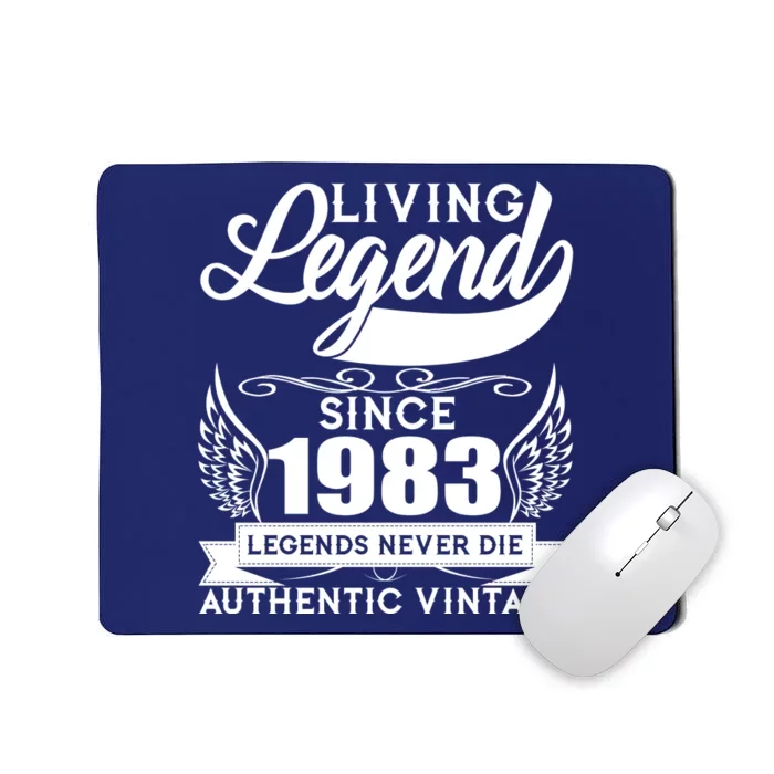 Authentic Vintage Living Legend Since 1983 Legends Never Die 40th Birthday Mousepad