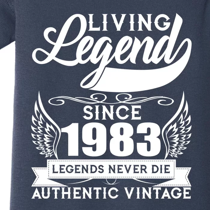 Authentic Vintage Living Legend Since 1983 Legends Never Die 40th Birthday Baby Bodysuit