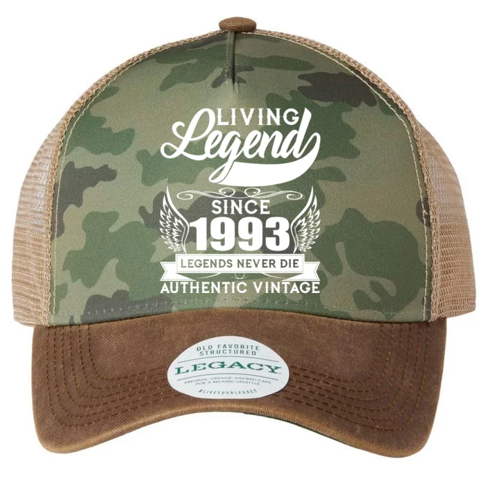 Authentic Vintage Living Legend Since 1993 Legends Never Die 30th Birthday Legacy Tie Dye Trucker Hat