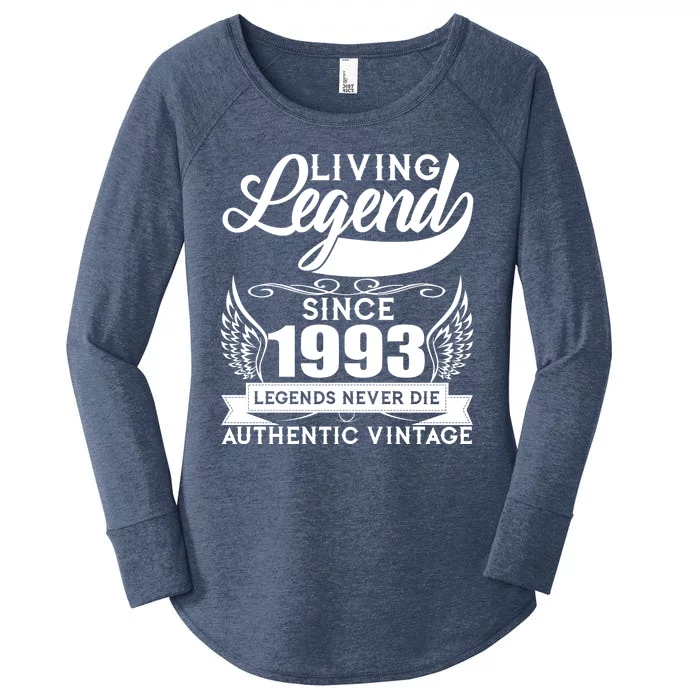 Authentic Vintage Living Legend Since 1993 Legends Never Die 30th Birthday Women's Perfect Tri Tunic Long Sleeve Shirt