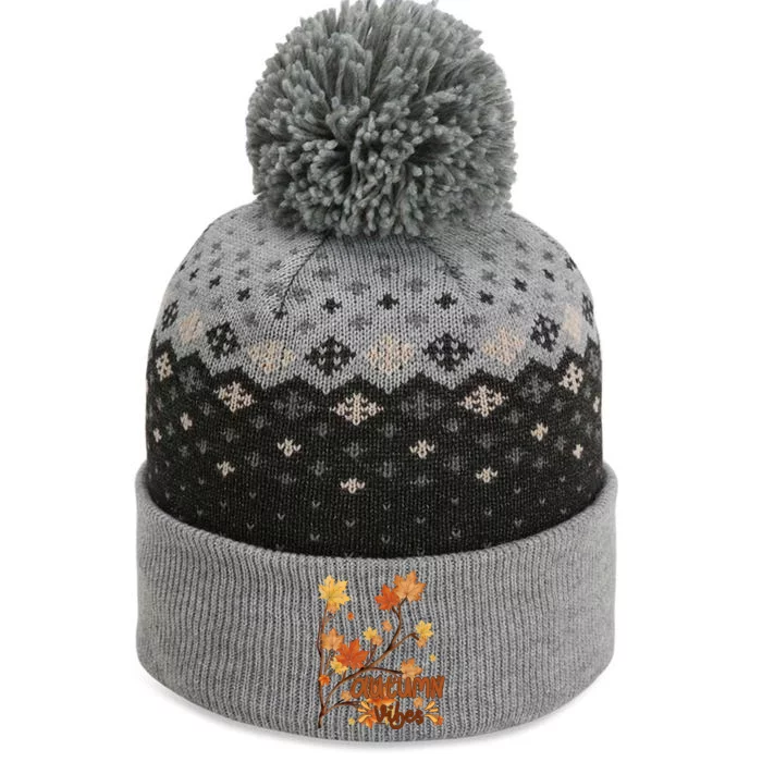 Autumn Vibes Leaves Cozy The Baniff Cuffed Pom Beanie