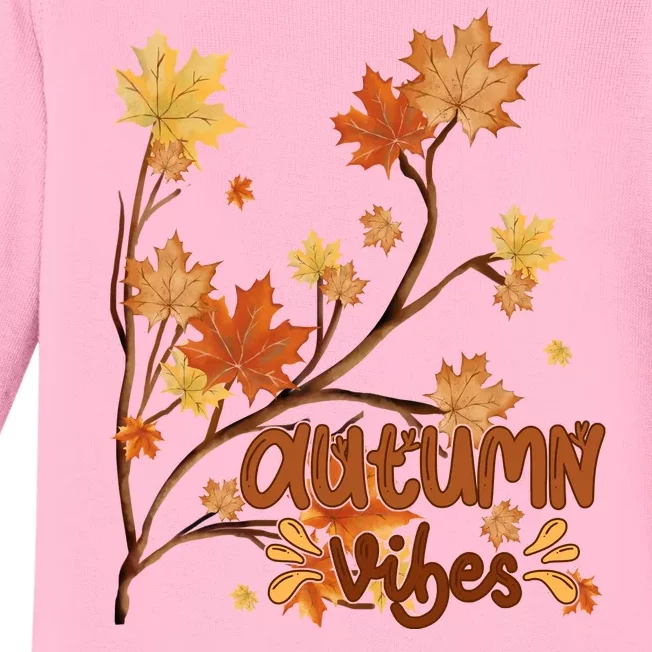 Autumn Vibes Leaves Cozy Baby Long Sleeve Bodysuit