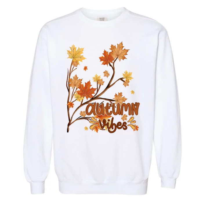 Autumn Vibes Leaves Cozy Garment-Dyed Sweatshirt