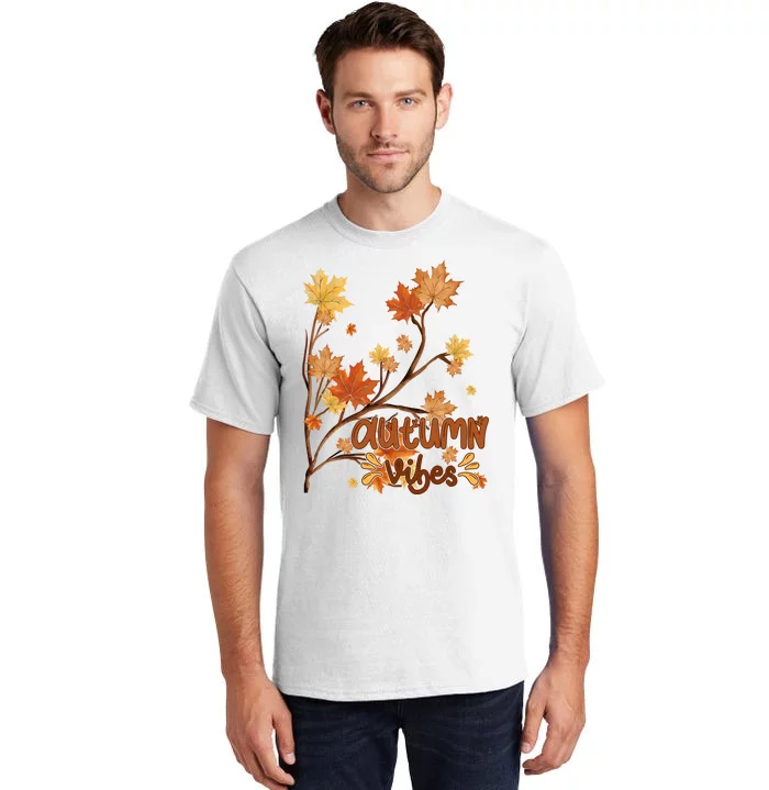 Autumn Vibes Leaves Cozy Tall T-Shirt