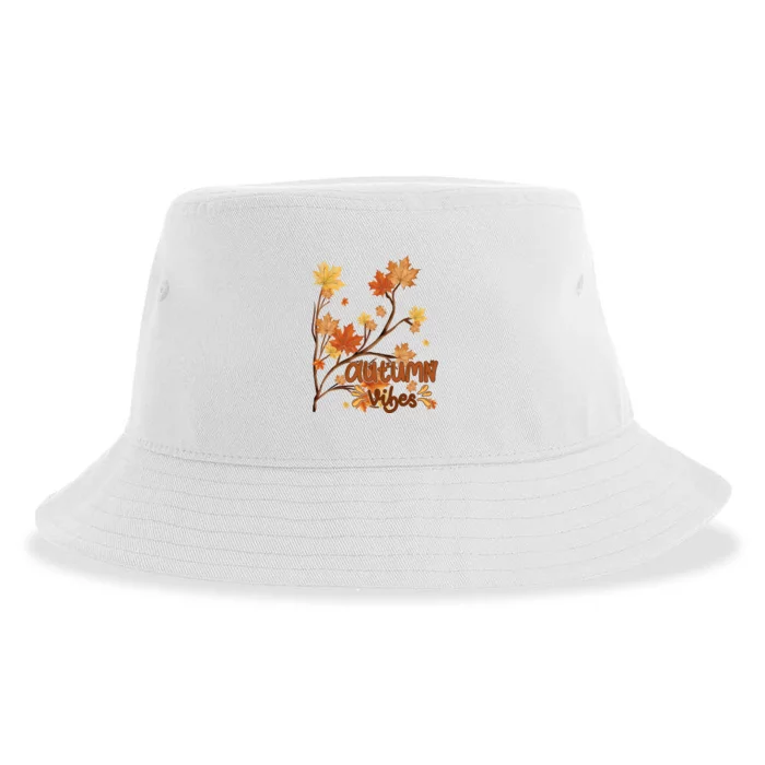 Autumn Vibes Leaves Cozy Sustainable Bucket Hat