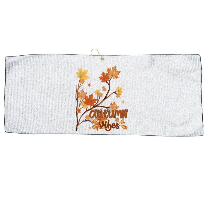 Autumn Vibes Leaves Cozy Large Microfiber Waffle Golf Towel