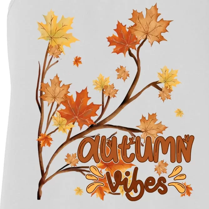 Autumn Vibes Leaves Cozy Women's Racerback Tank