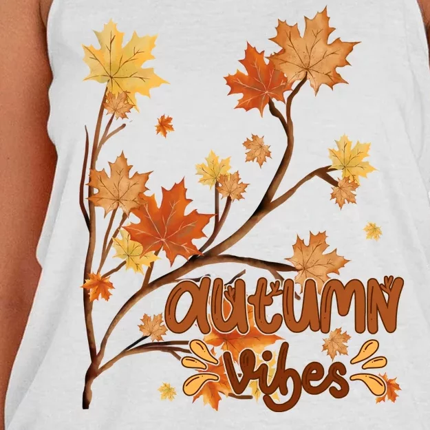 Autumn Vibes Leaves Cozy Women's Knotted Racerback Tank