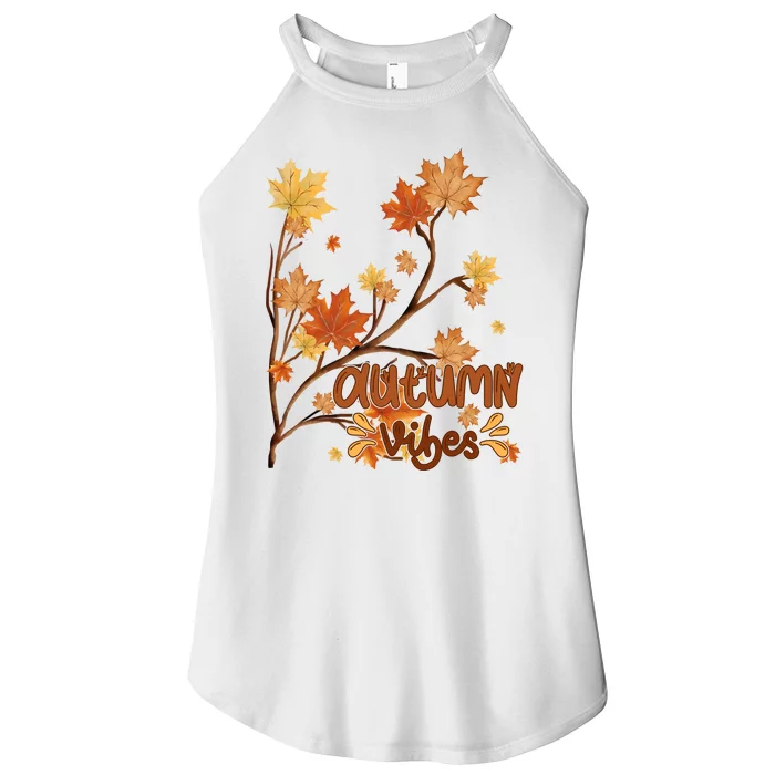 Autumn Vibes Leaves Cozy Women’s Perfect Tri Rocker Tank