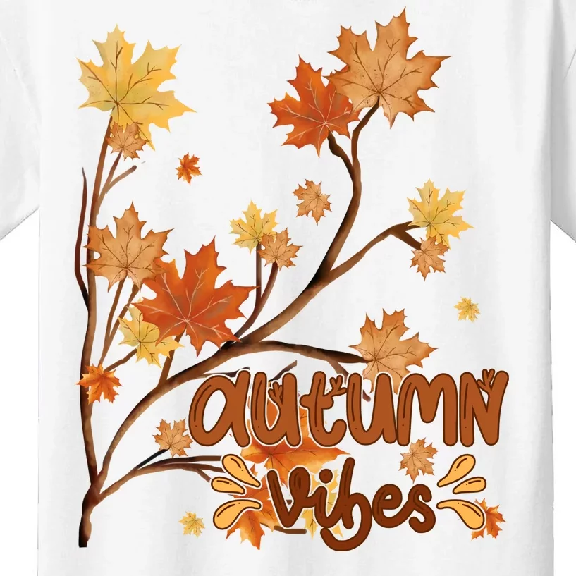 Autumn Vibes Leaves Cozy Kids T-Shirt