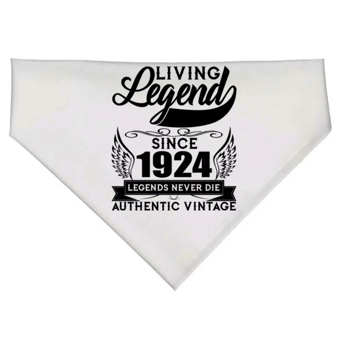 Authentic Vintage Living Legend Since 1924 Legends Never Die 100th Birthday USA-Made Doggie Bandana