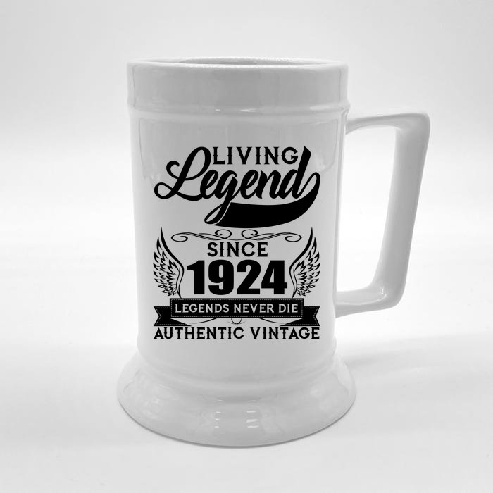 Authentic Vintage Living Legend Since 1924 Legends Never Die 100th Birthday Front & Back Beer Stein