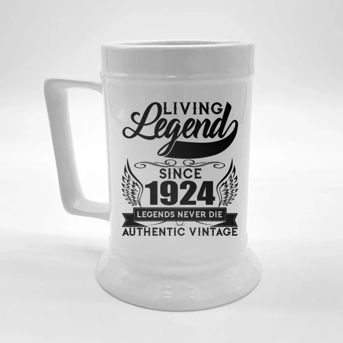 Authentic Vintage Living Legend Since 1924 Legends Never Die 100th Birthday Front & Back Beer Stein