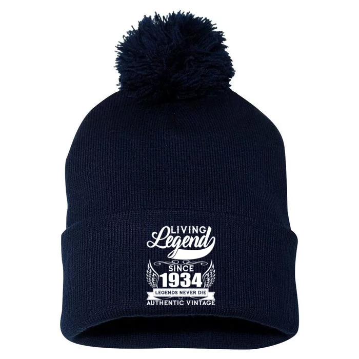 Authentic Vintage Living Legend Since 1934 Legends Never Die 90th Birthday Pom Pom 12in Knit Beanie