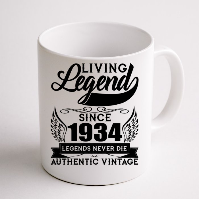 Authentic Vintage Living Legend Since 1934 Legends Never Die 90th Birthday Front & Back Coffee Mug