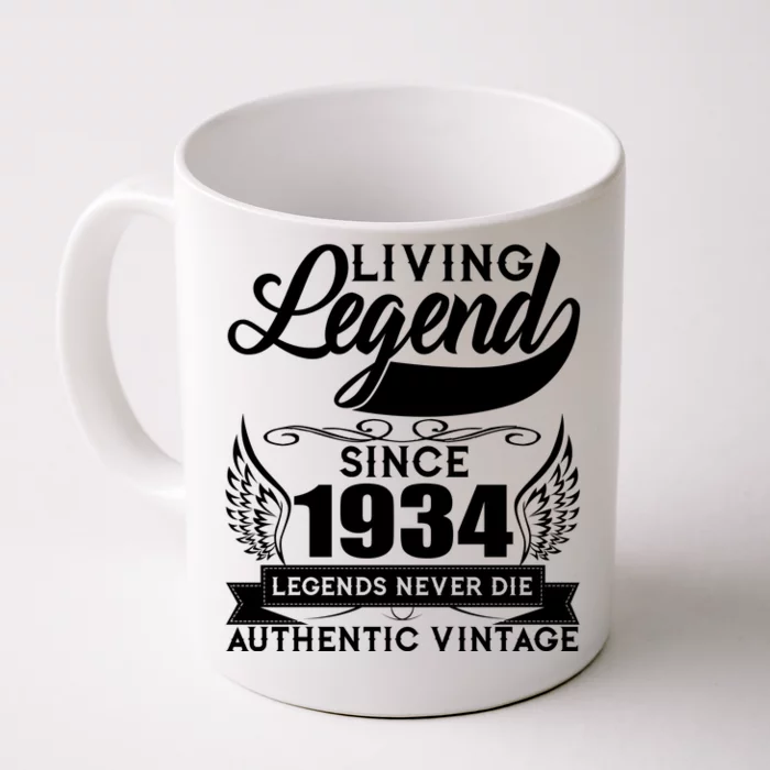 Authentic Vintage Living Legend Since 1934 Legends Never Die 90th Birthday Front & Back Coffee Mug