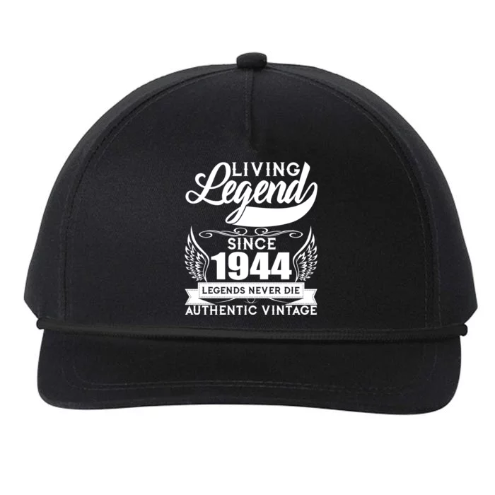 Authentic Vintage Living Legend Since 1944 Legends Never Die 80th Birthday Snapback Five-Panel Rope Hat