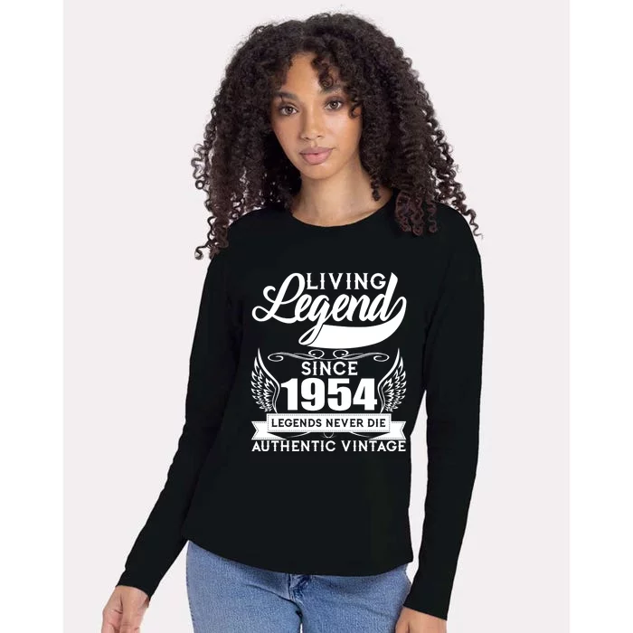 Authentic Vintage Living Legend Since 1954 Legends Never Die 70th Birthday Womens Cotton Relaxed Long Sleeve T-Shirt