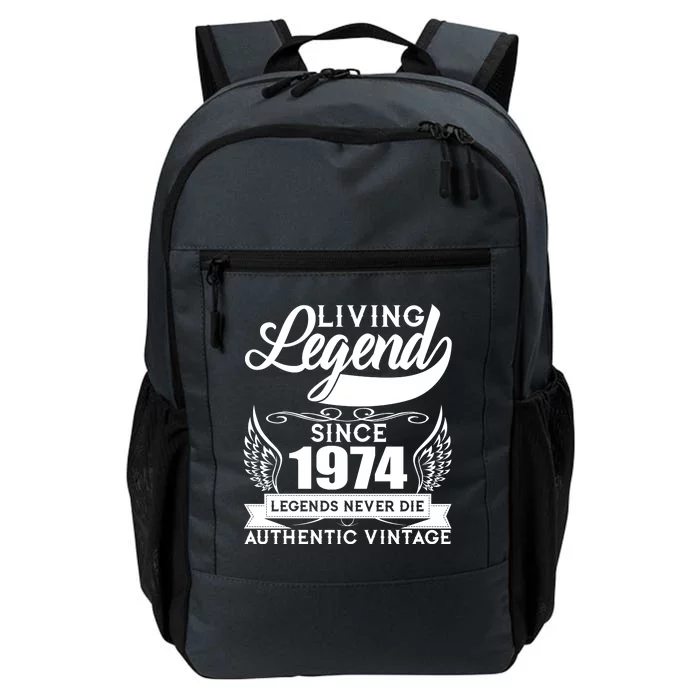 Authentic Vintage Living Legend Since 1974 Legends Never Die 50th Birthday Daily Commute Backpack