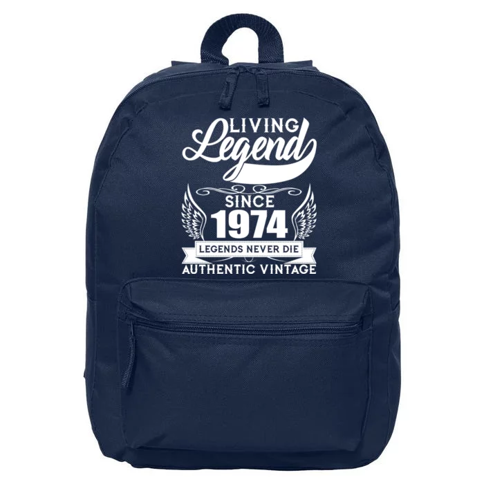 Authentic Vintage Living Legend Since 1974 Legends Never Die 50th Birthday 16 in Basic Backpack