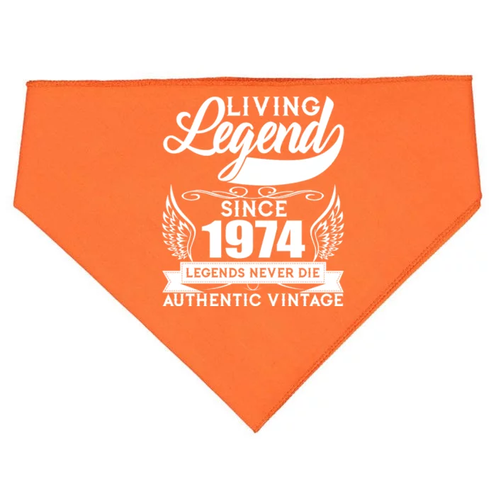 Authentic Vintage Living Legend Since 1974 Legends Never Die 50th Birthday USA-Made Doggie Bandana