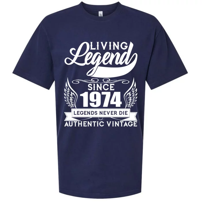 Authentic Vintage Living Legend Since 1974 Legends Never Die 50th Birthday Sueded Cloud Jersey T-Shirt