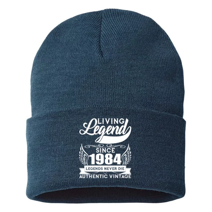 Authentic Vintage Living Legend Since 1984 Legends Never Die 40th Birthday Sustainable Knit Beanie