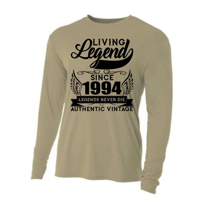 Authentic Vintage Living Legend Since 1994 Legends Never Die 30th Birthday Cooling Performance Long Sleeve Crew