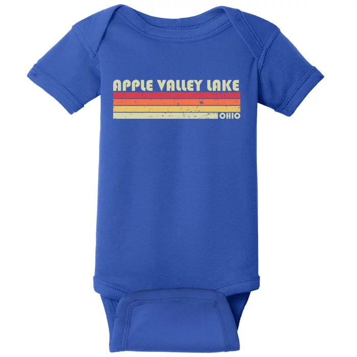 Apple Valley Lake Ohio Funny Fishing Camping Summer Gift Meaningful Gift Baby Bodysuit