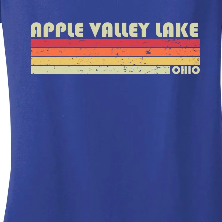 Apple Valley Lake Ohio Funny Fishing Camping Summer Gift Meaningful Gift Women's V-Neck T-Shirt