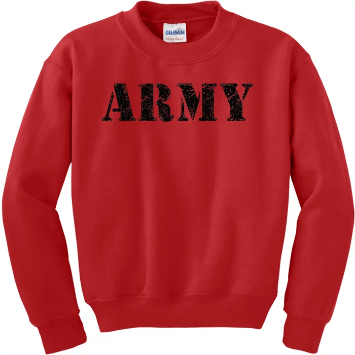 Army  Vintage Military Green Retro USA Soldier Gift Kids Sweatshirt