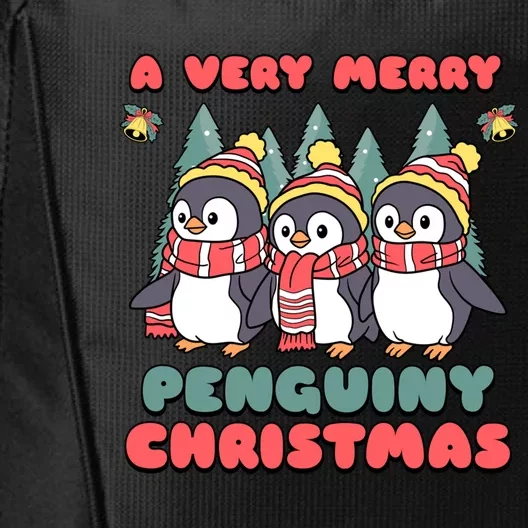 A Very Merry Penguin Christmas Funny Gift City Backpack