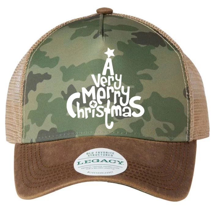 A Very Merry Christmas Tree Logo Legacy Tie Dye Trucker Hat