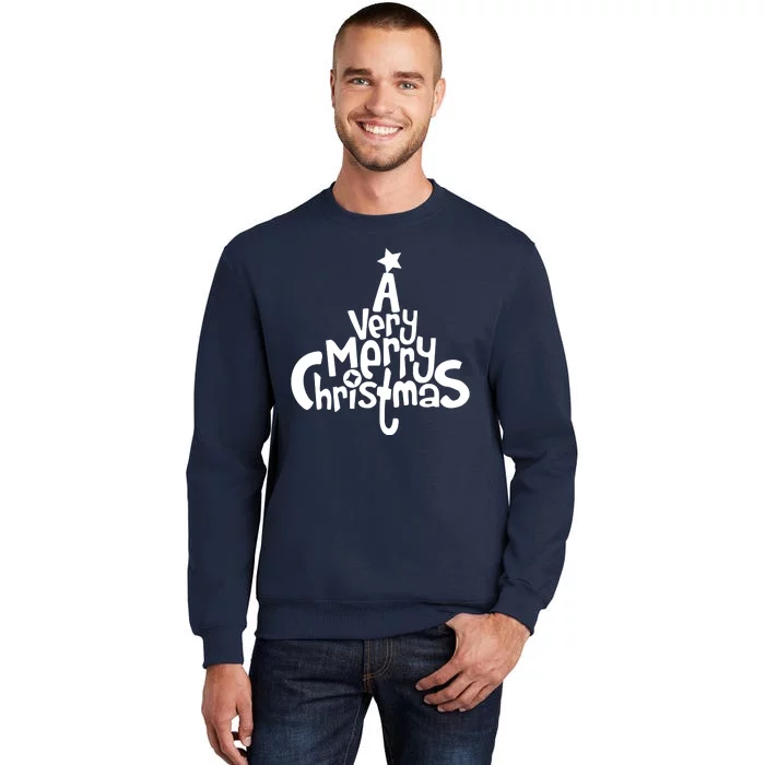 A Very Merry Christmas Tree Logo Tall Sweatshirt