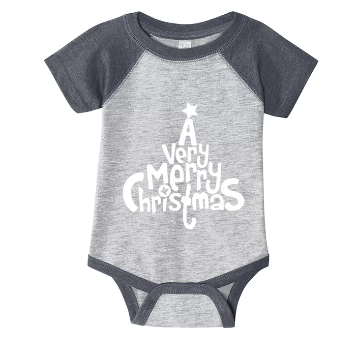 A Very Merry Christmas Tree Logo Infant Baby Jersey Bodysuit