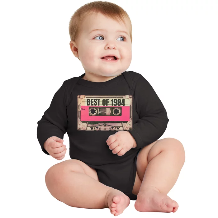 Awesome vintage mix album tape best of 1984 retro cassette Baby Long Sleeve Bodysuit