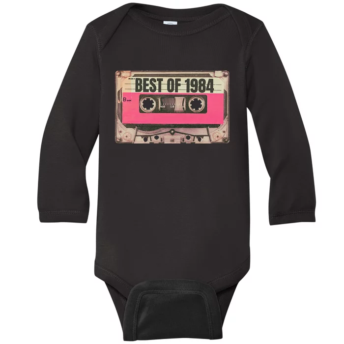 Awesome vintage mix album tape best of 1984 retro cassette Baby Long Sleeve Bodysuit