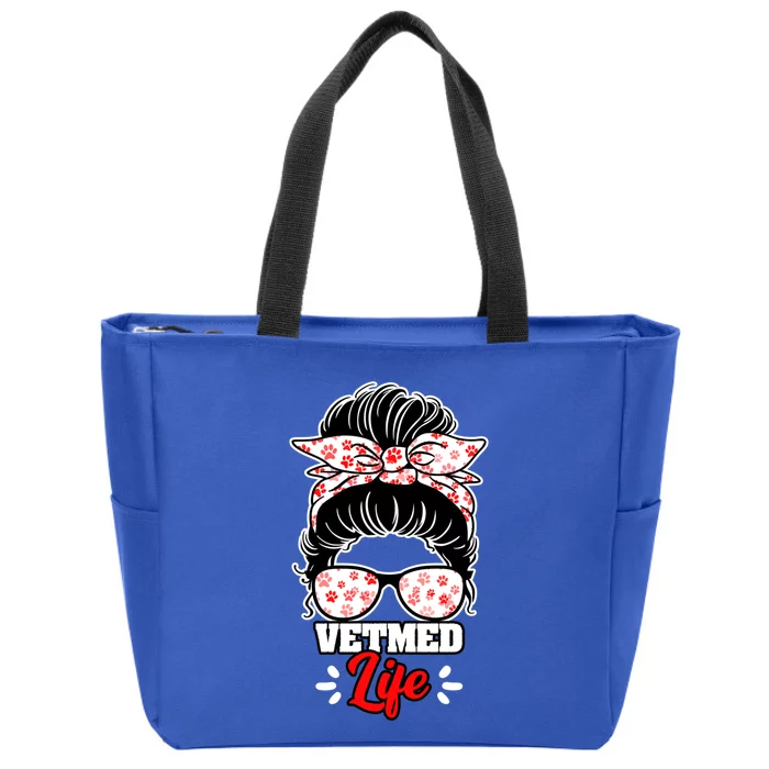 Awesome Vet Med Life Messy Bun A Veterinary Medicine Worker Great Gift Zip Tote Bag